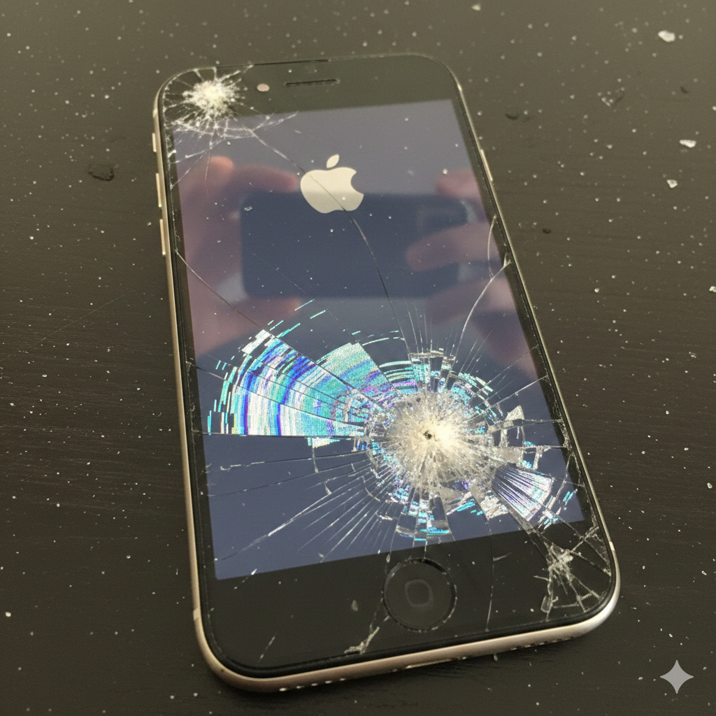 iPhone com display quebrado